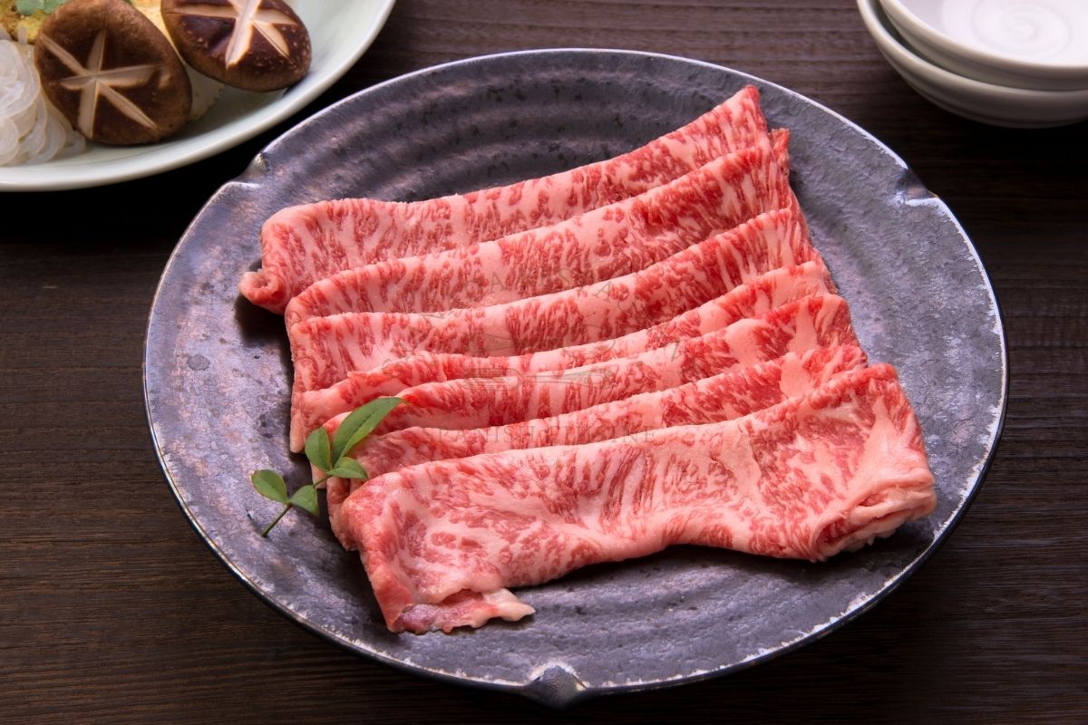 Wagyu Beef cuts on plate